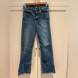 Joe’s Jeans, high rise/boot cut, size 23, traditional denim color, rarely worn.